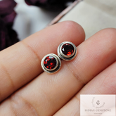 Garnet Stud Earring, Handmade Jewelry, 925 Sterling Silver Earring Stud, Garnet Gemstone Wedding Earring, Birthday Gift, Gift For Her, Gift